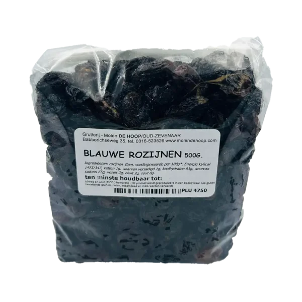 Blauwe rozijnen 500 gram